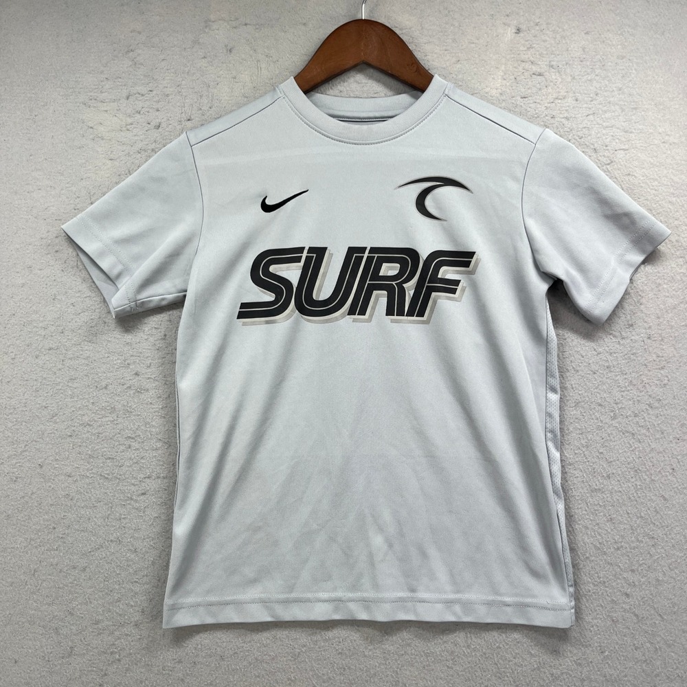 Nike Surf Soccer Jersey Youth Medium Gray 42 Dri-FIT Activewear Athleisure Team